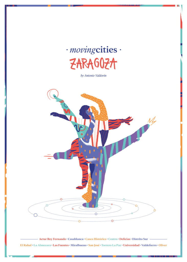Cartelería y programa de Moving Cities Zaragoza de Antonio Valdovin - Vera Galindo Ilustradora y diseñadora gráfica