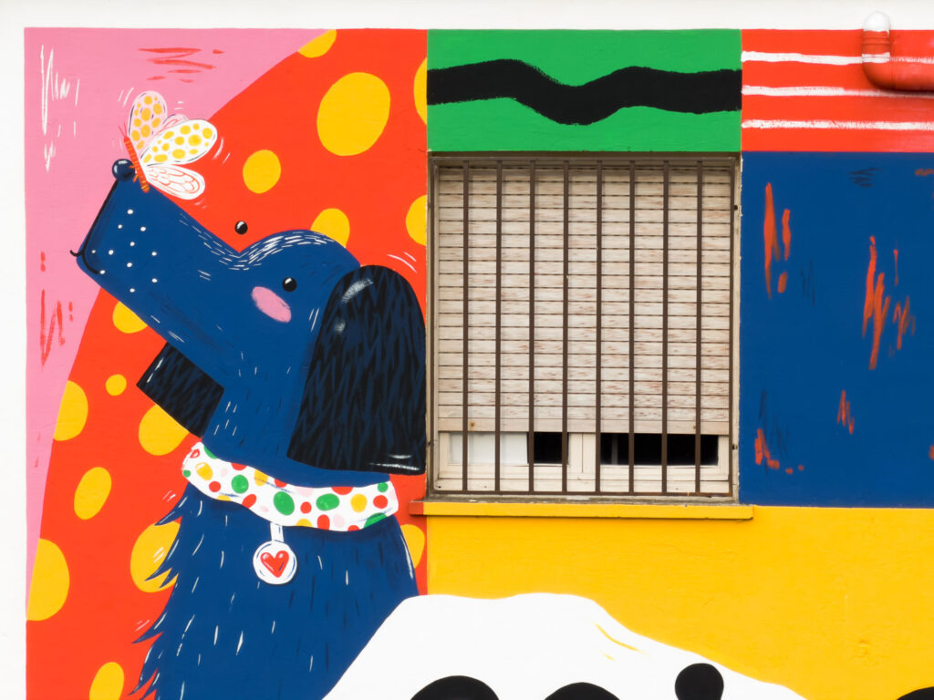 Mural en la tienda Casa Chéliz, Ainsa, Sobrarbe, Huesca. Vera Galindo.